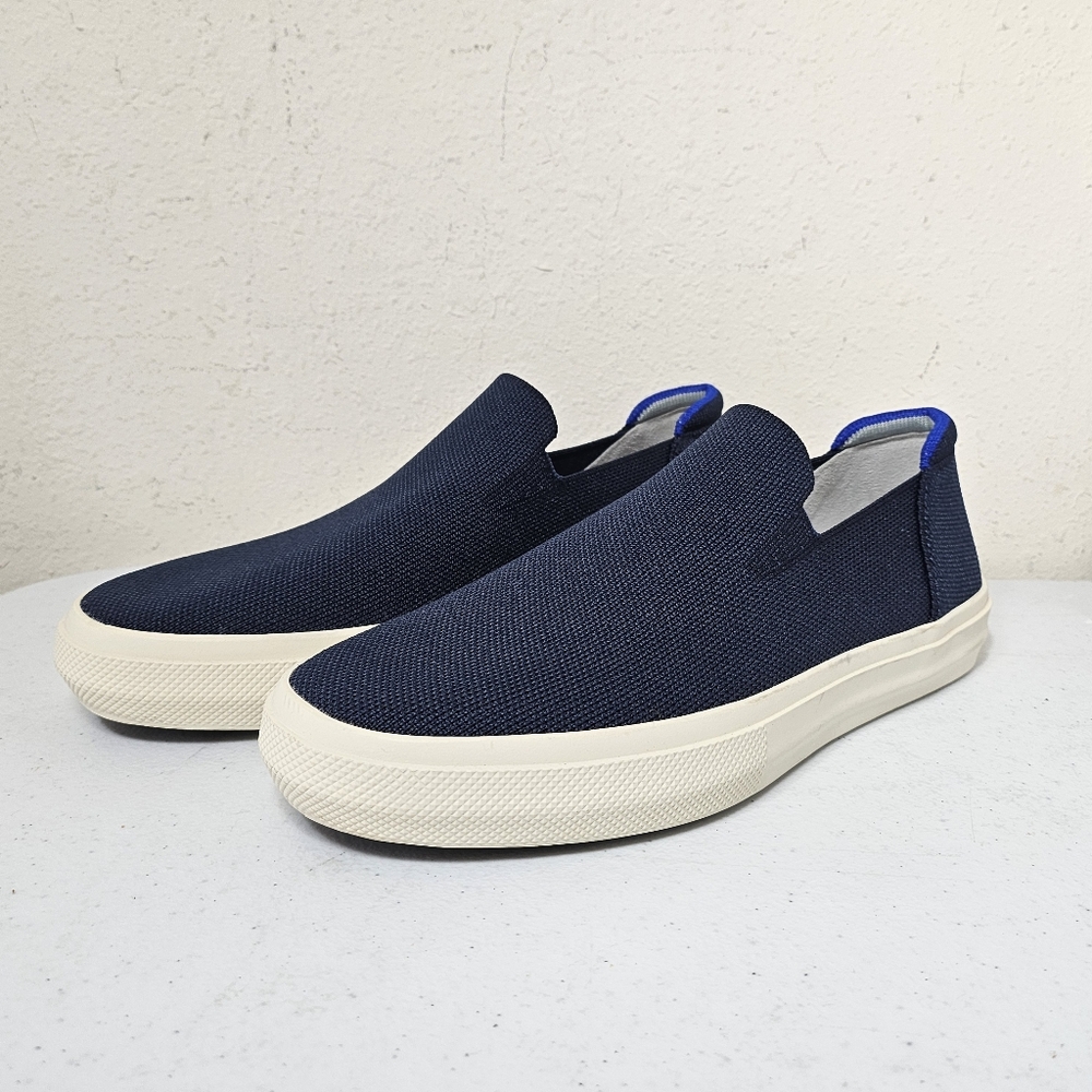 Rothys Navy Knit Slip On Sneakers Loafers Comfy Casual Shoes Women's 9.5